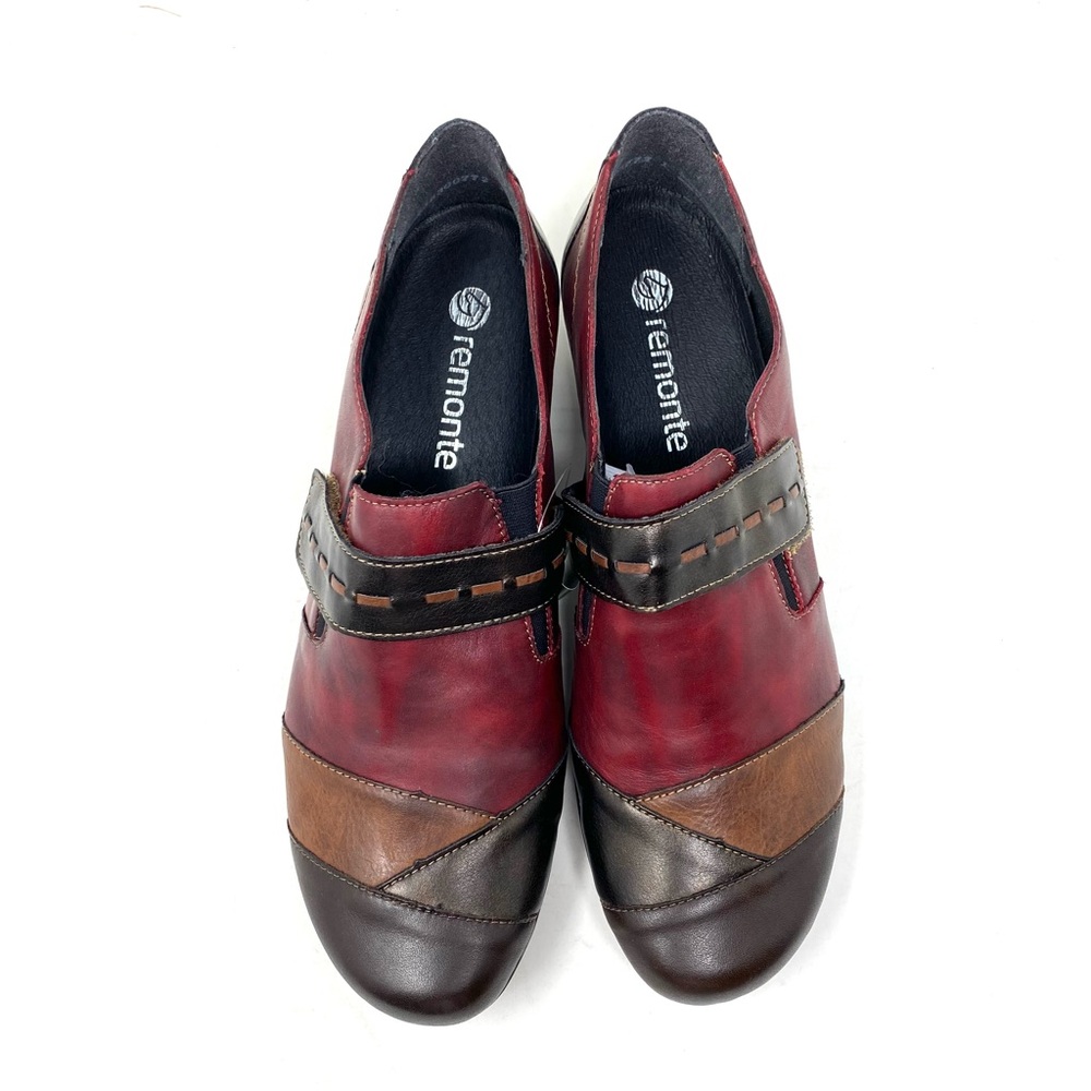 Remonte D7304 Red Combo Women’s Leather Block Heel Shoes Size 41 New in Box - Picture 6 of 8